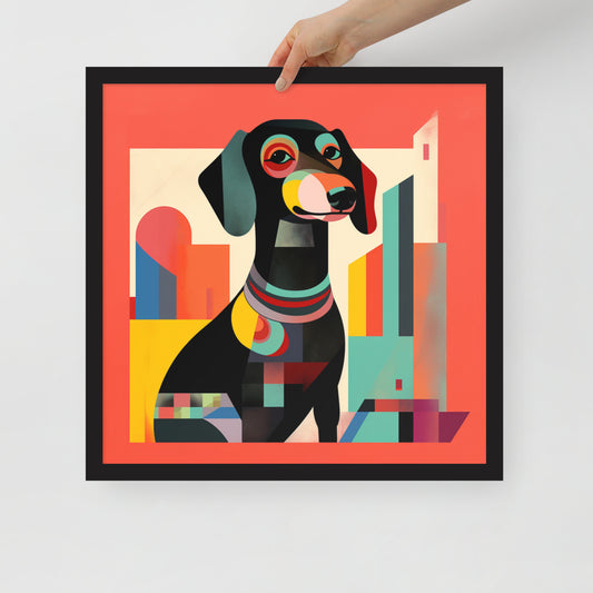 Framed Sausage Dog Poster